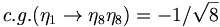 c.g.(\eta _{1}\rightarrow \eta _{8}\eta _{8})=-1/{\sqrt  {8}}